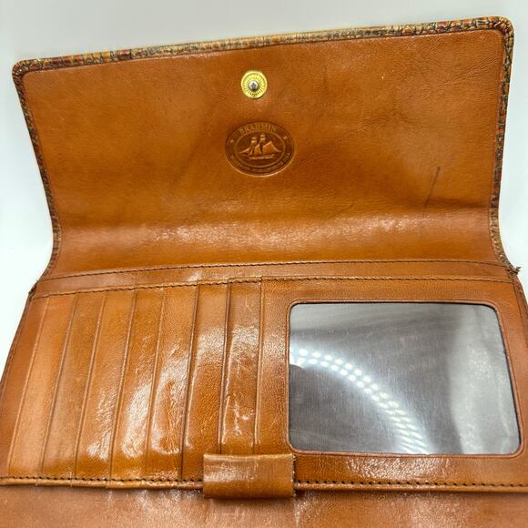 Brahmin brown genuine croc leather bifold wallet folder money holder clutch - Picture 4 of 13